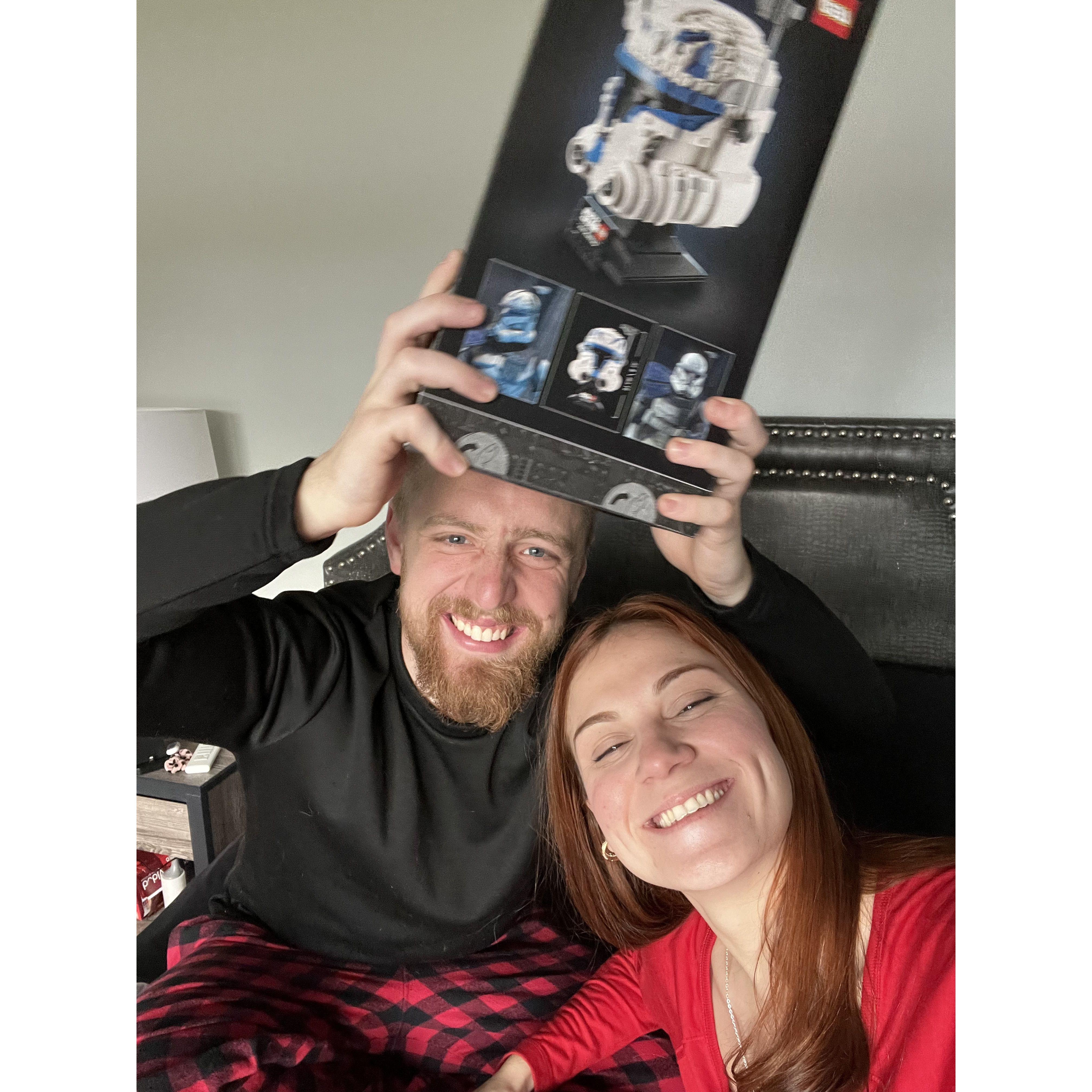 Rob's reaction to his favorite type of gifts - LEGO!!!