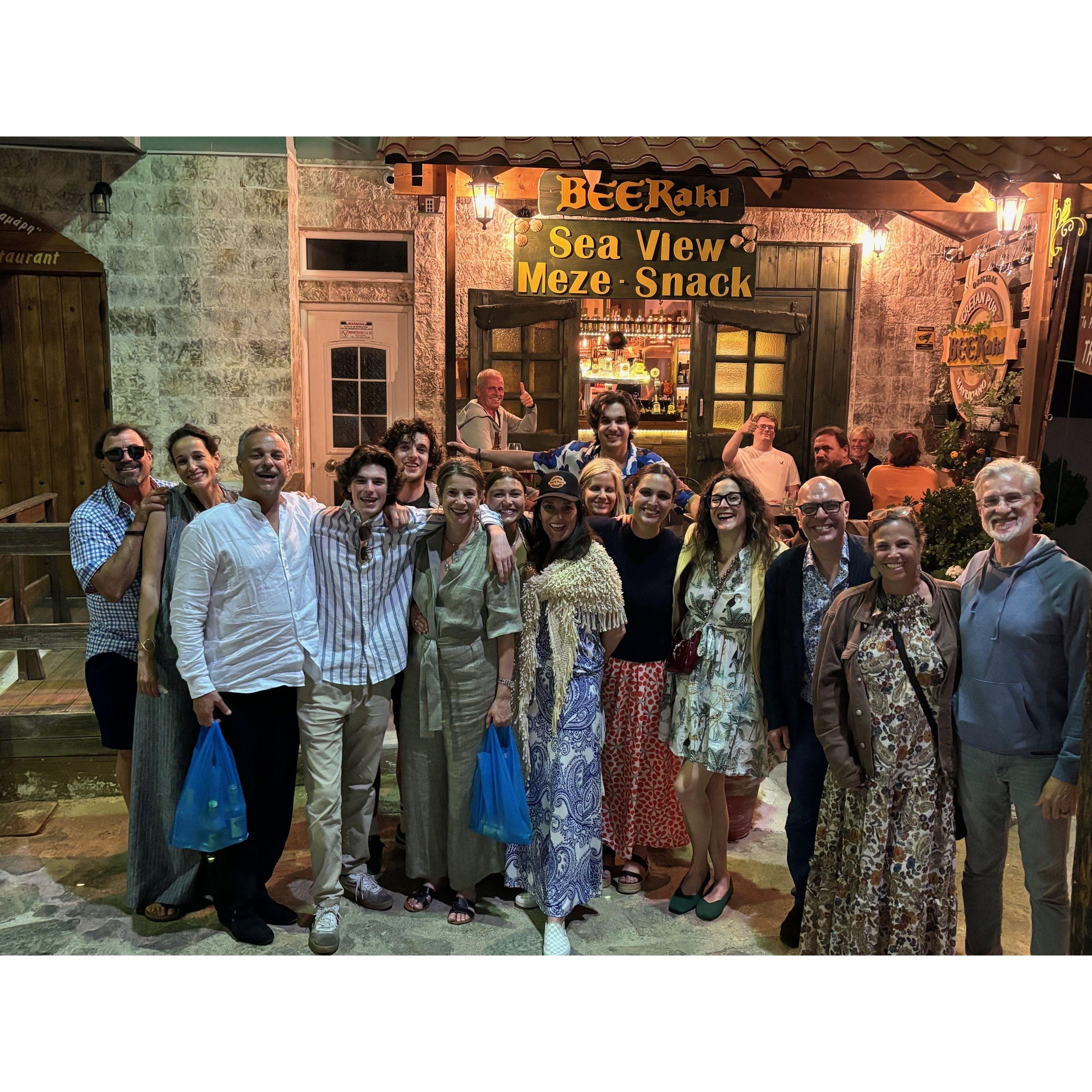 Dinner with the Cal Toads in Greece for Drey's wedding - 2024