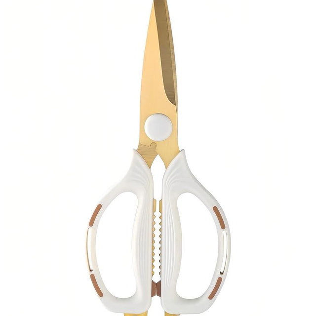 Kitchen Shears Scissors Food Scissors, 8-in-1 Multifunction Japanese Stainless Steel Meat Shears, Dishwasher Safe Sharp Shear All Purpose with Comfort Grip, Ideal for Everyday Use-White