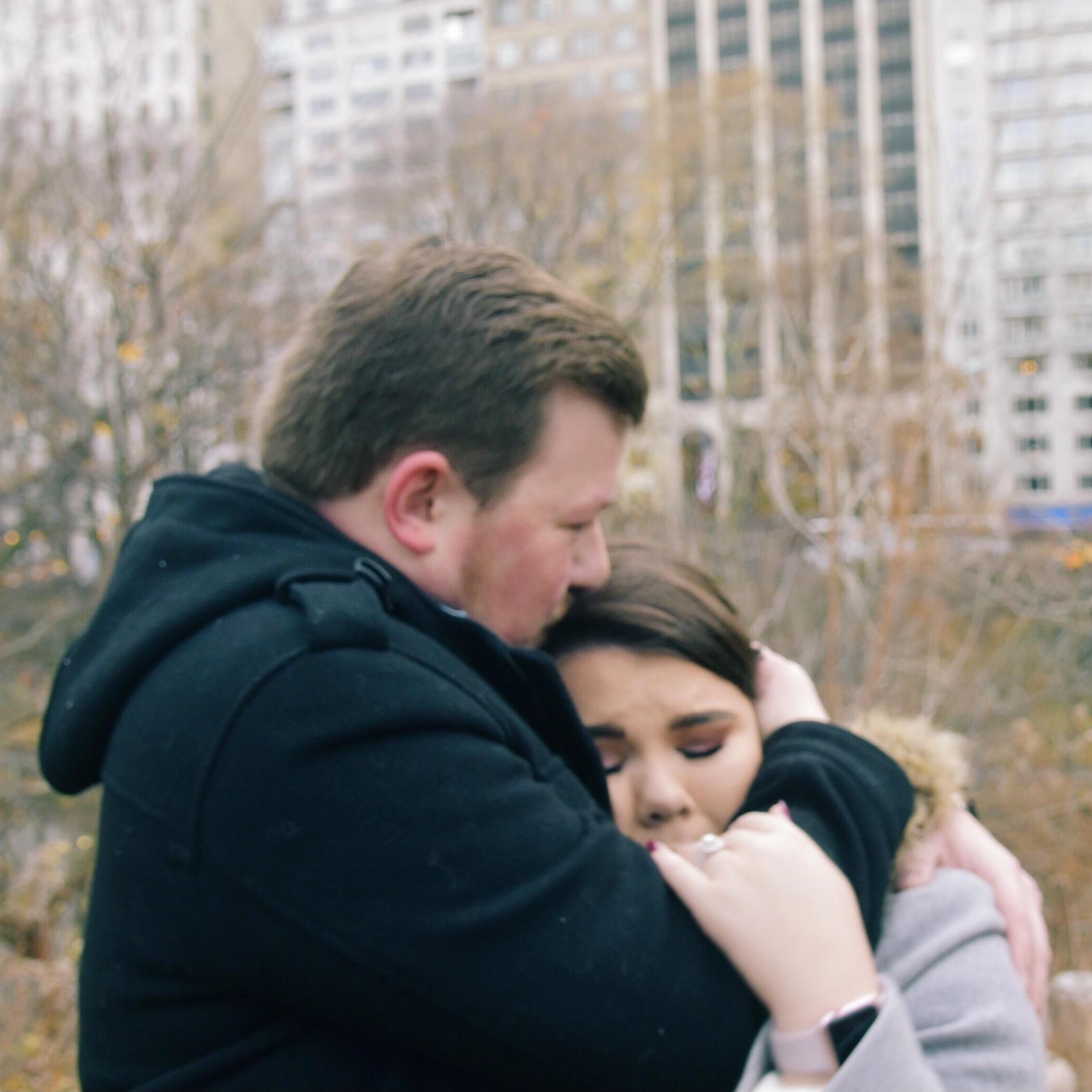 just moments after she said yes