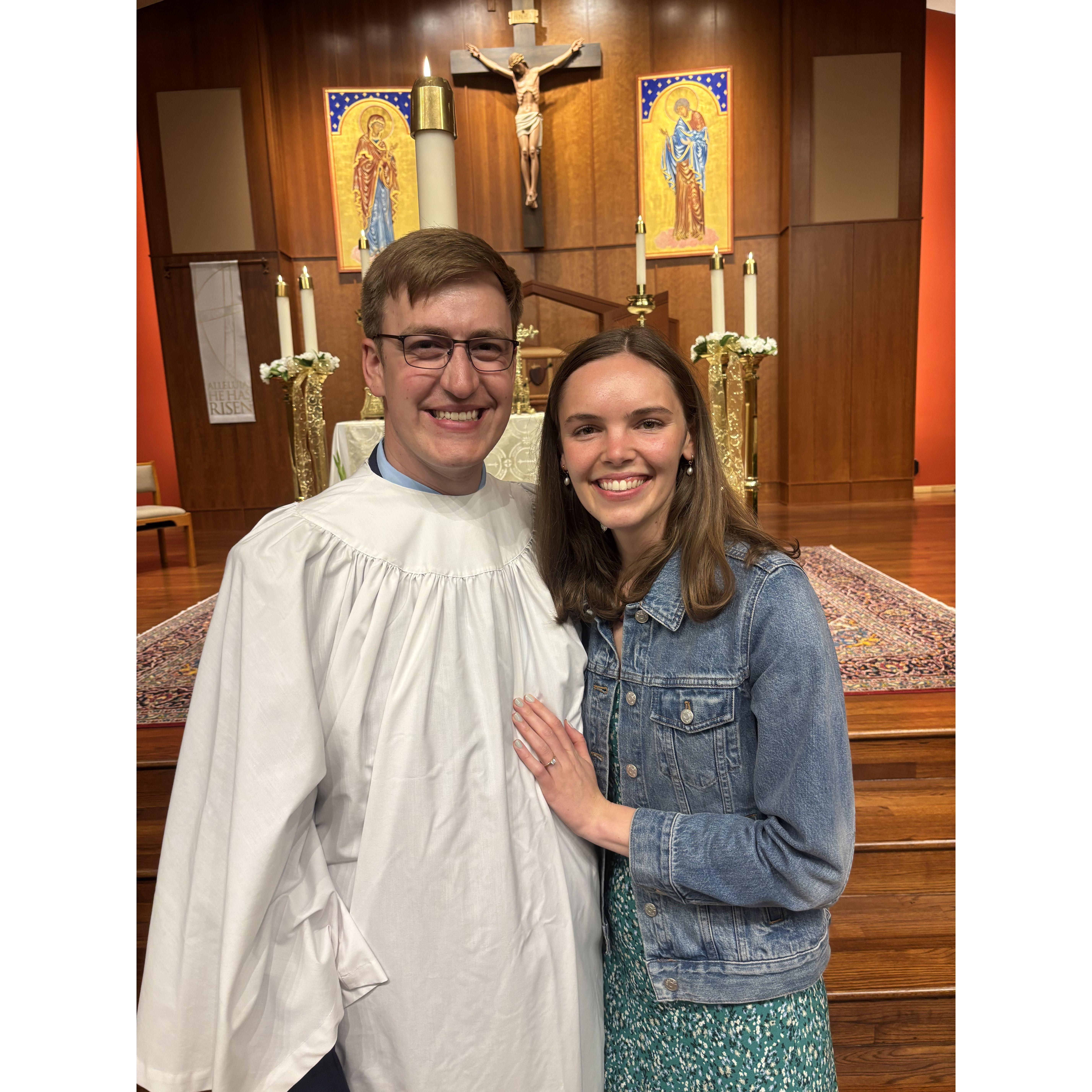 Shawn's Baptism and Confirmation! Marika got to be his sponsor :)