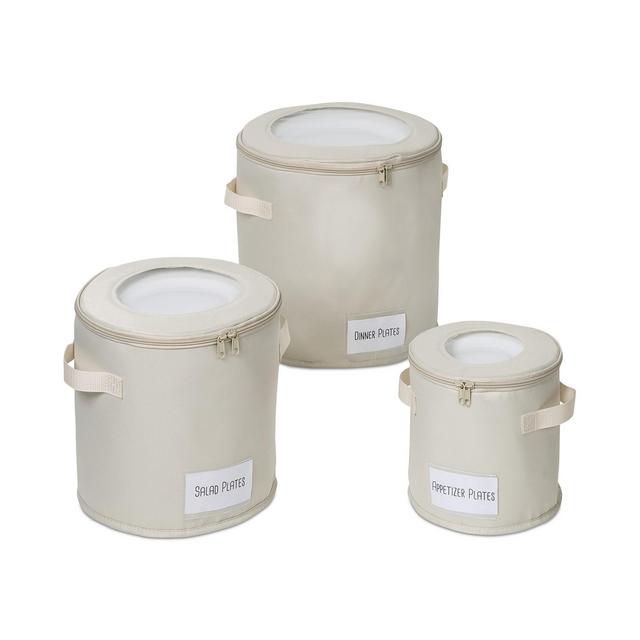 Honey Can Do Round Dinnerware Storage Boxes, Set of 3