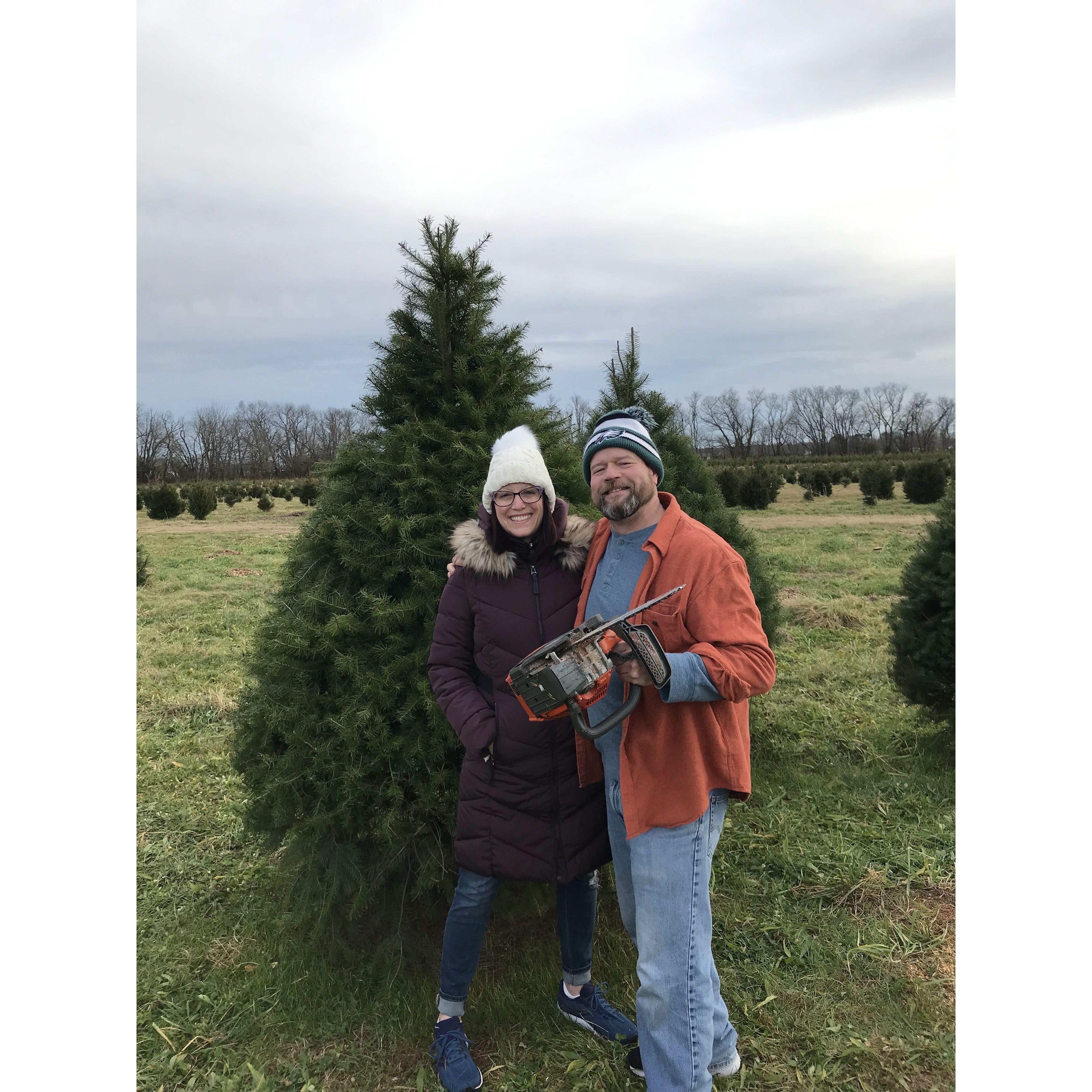 The yearly tradition of Christmas tree shopping.