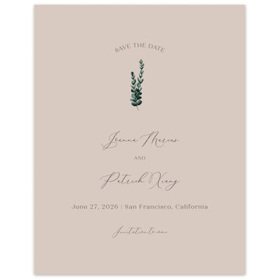 Canvas Tan, Beige Wedding Digital Save the Date - Stanley Portrait