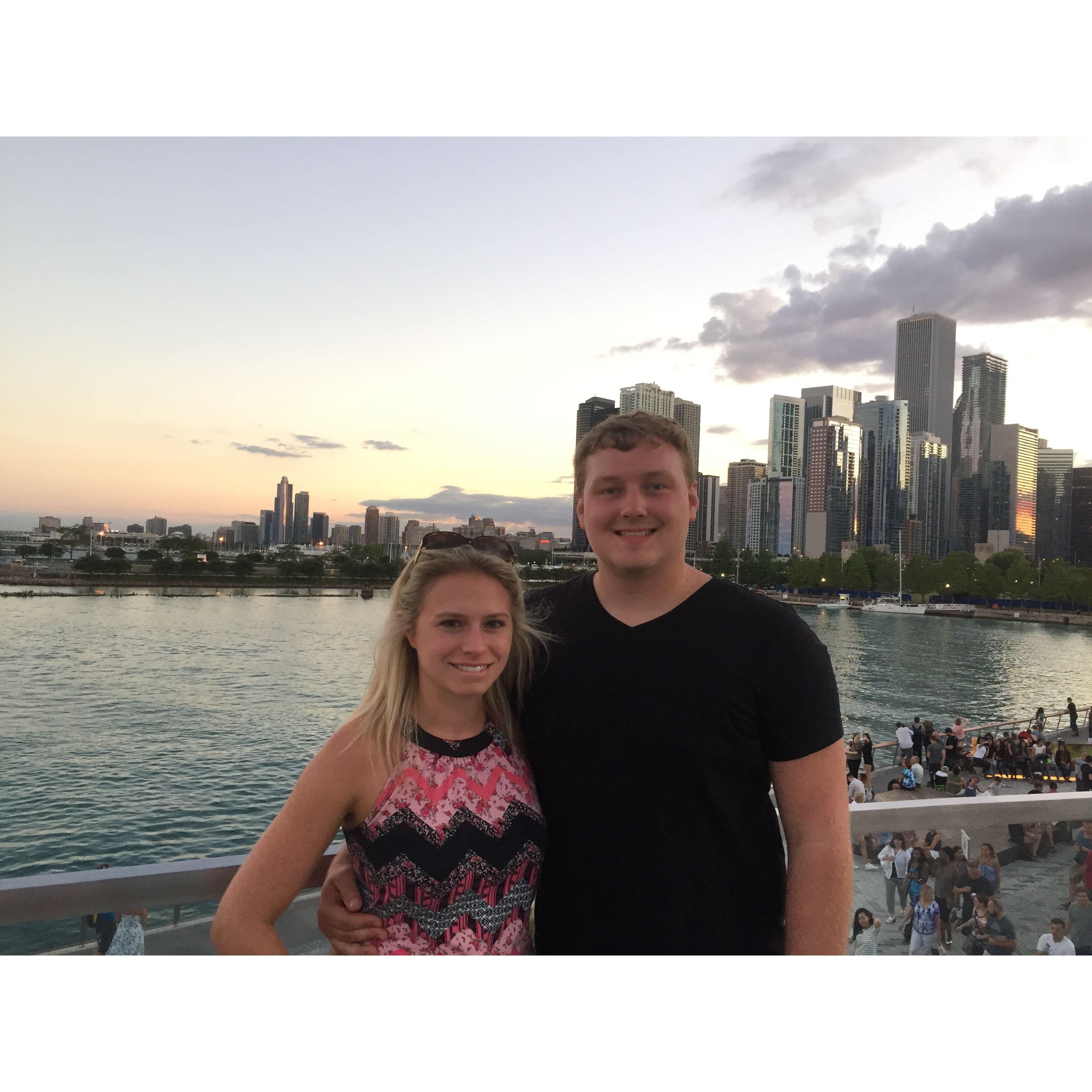One of the couple's first trips together to visit their friends Abby & Chris in Chicago.