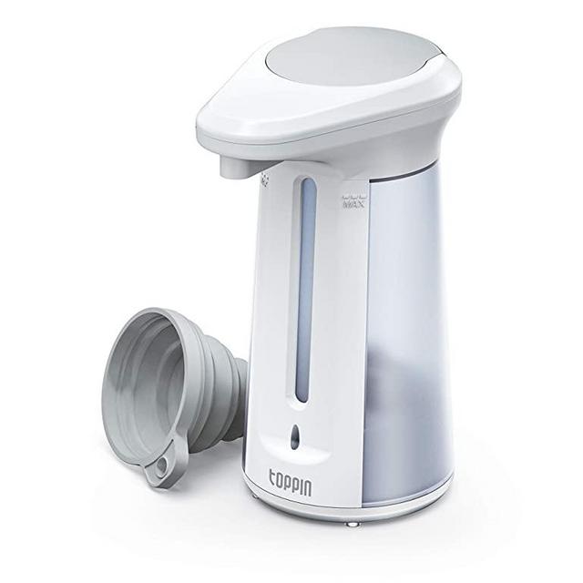 TOPPIN Automatic Soap Dispenser Touchless, Hand Free Soap Dispenser Sanitizer Liquid Soap Dispenser for Bathroom Kitchen, Battery Operated Electric, 11oz/330ml