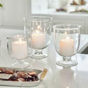 Etched Star Glass Hurricane, Small