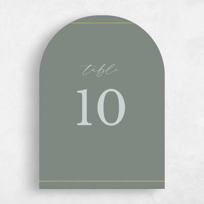 Green Arch Wedding Table Number - Sheffield