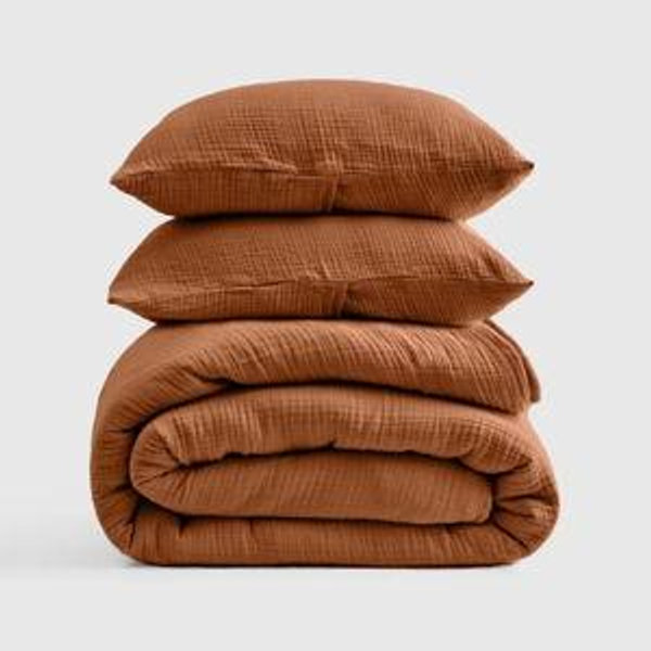Terracota Organic Airy Gauze Quilt Set | Quince