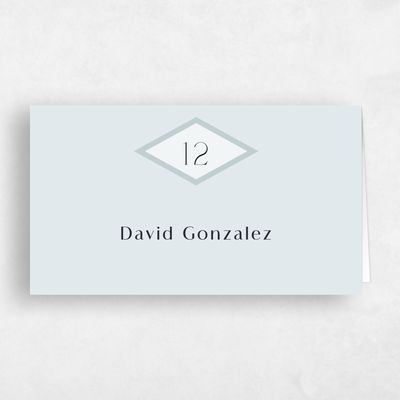 Ice, Blue Wedding Place Card - Diamant