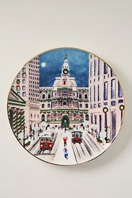 Holiday in the City Stoneware Dessert Plate