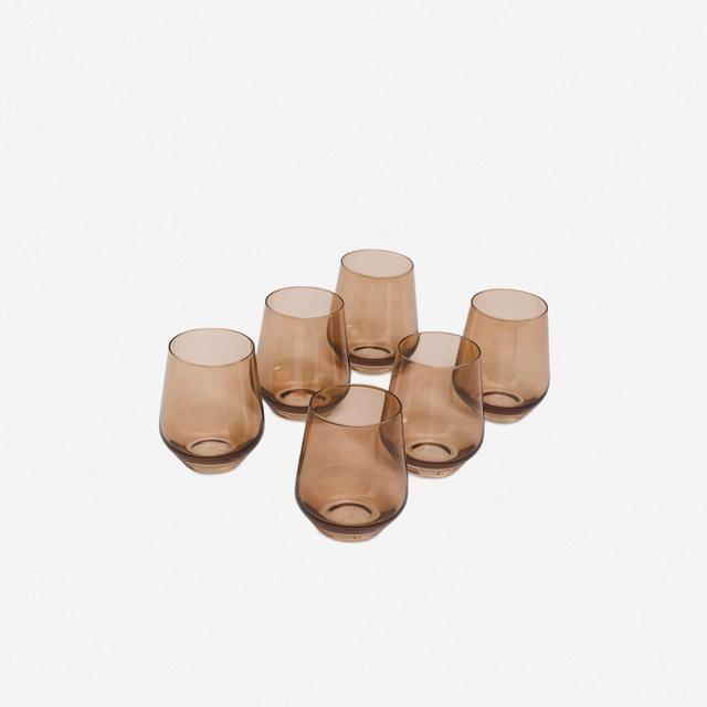 Estelle Colored Stemless Wine Glass, Smoke (Set of 6)