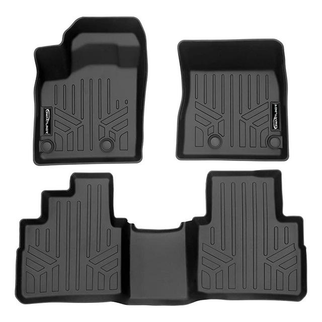 SMARTLINER Custom Fit All Weather Black 2 Row Floor Mat Liner Set Compatible with 2021-2023 Nissan Rogue (No Sport Models)
