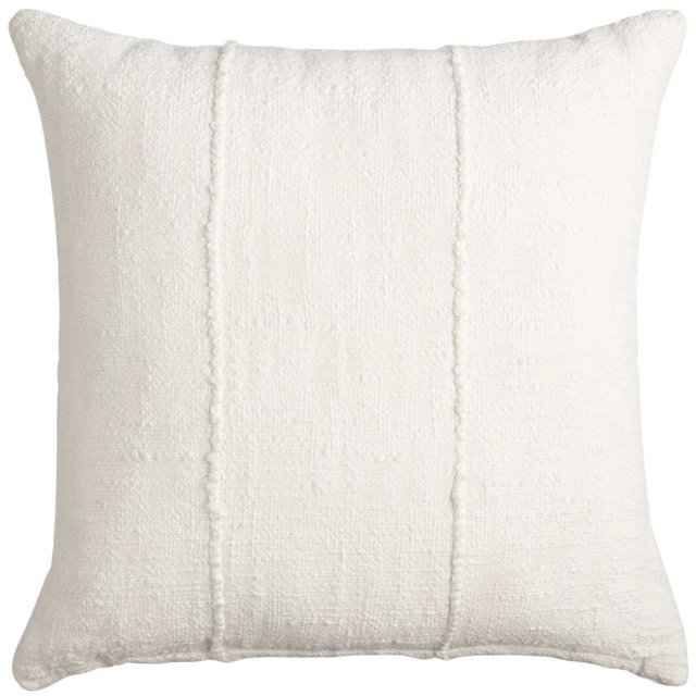 Ivory Mud Cloth Indoor Outdoor Throw Pillow