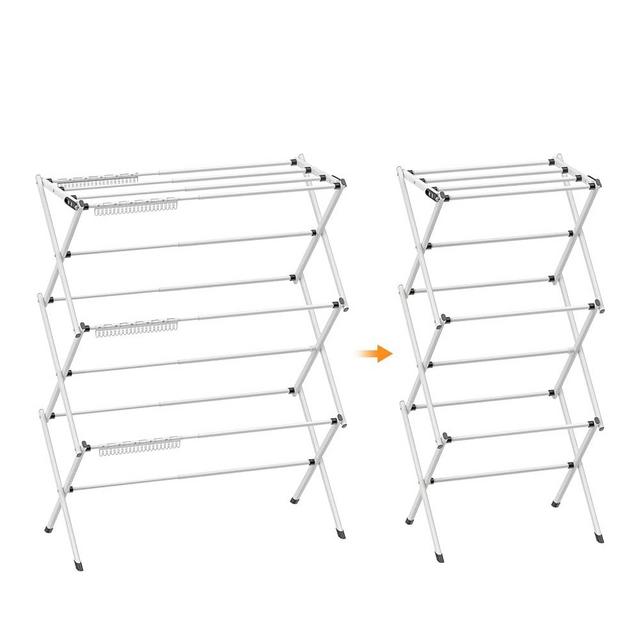 Jophaiipy Foldable Drying Rack Clothing,Clothes Drying Rack Folding Indoor and Outdoor Rack,Laundry Drying Rack Collapsible-Black White