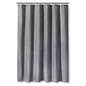 Heathered Waffle Shower Curtain Gray - Threshold™