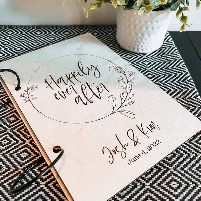Personalized Wedding Card Keeper | Engraved Baltic Birch