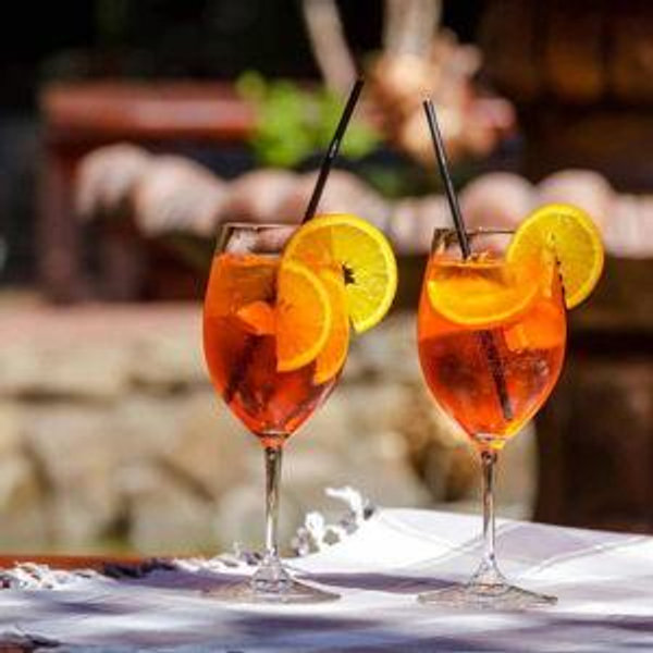 Aperol spritz on a sunny terrace