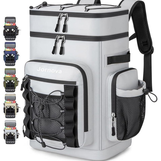 Jornova Insulated Cooler Backpack, 40L Leakproof Backpack with Double Compartments for Men & Women, Large Lunch Cooler for Camping, Beach, Travel, Picnic, Up to 48 Cans