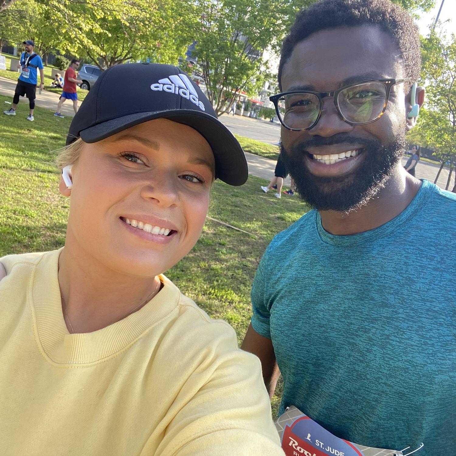 Us at Uche’s 10K race! 🏃
