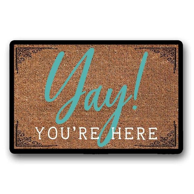 Kttoole Yay You're Here, Welcome Sign, Door Mat - Welcome Mat - Housewarming Gift - Funny Doormat 23.6 inch inch x 15.7, Multi Color