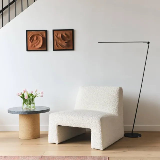 Brightech Libra Modern Dimmable Color Temperature Adjustable Arc Floor Lamp Matte Black