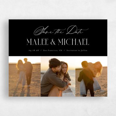 Black Wedding Save the Date - Portsmouth Landscape