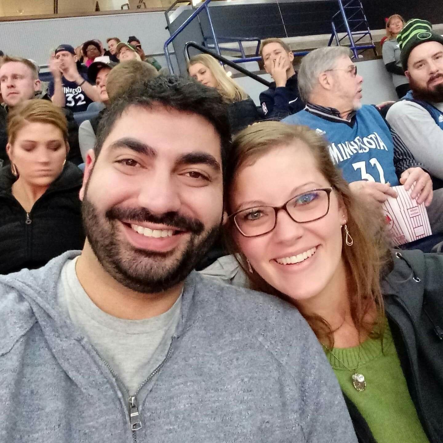 Timberwolves-Bucks game in Minneapolis for Mar's birthday- 2018