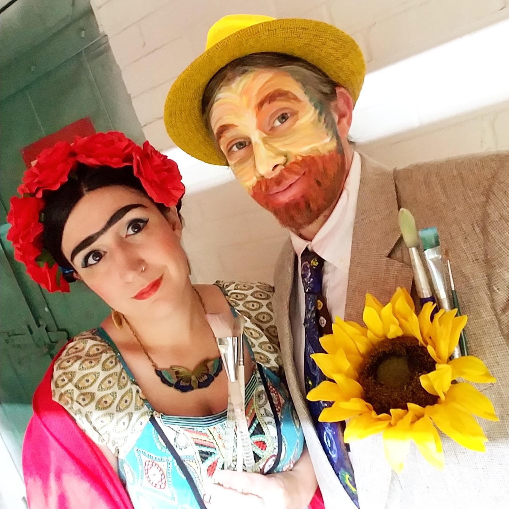 dressed as Frida Kahlo and Vincent VanGogh for a Halloween Booze Cruise with WMMR circa 2017