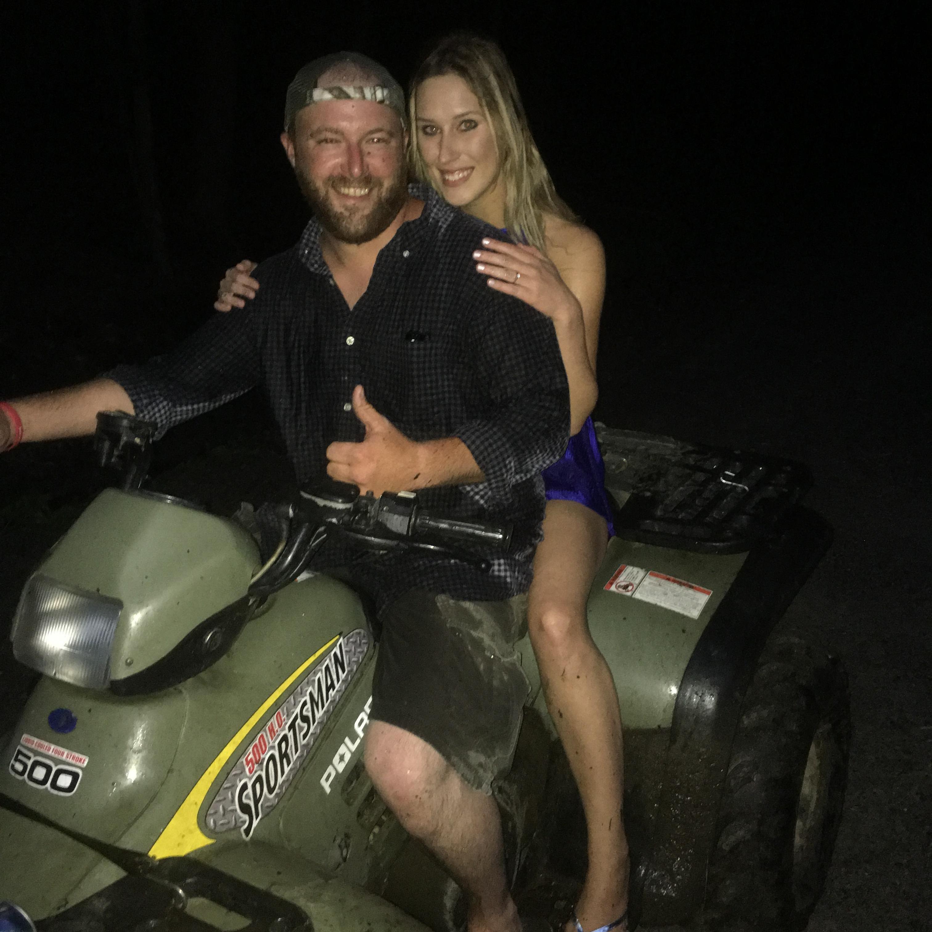 Right after he proposed and took us through mud puddles on the 4 wheeler