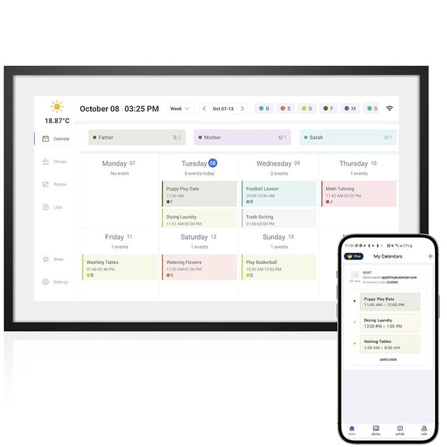 APOFIAL Digital Calendar,10.1 inch Digital Calendar FHD Resolution 1920 * 1080,Smart Touchscreen Interactive Display for Family Schedules -32G&5G