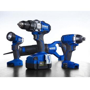 Kobalt 4-Tool 24-Volt Max Brushless Power Tool Combo Kit with Soft Case (Charger Included and 1-Battery Included)