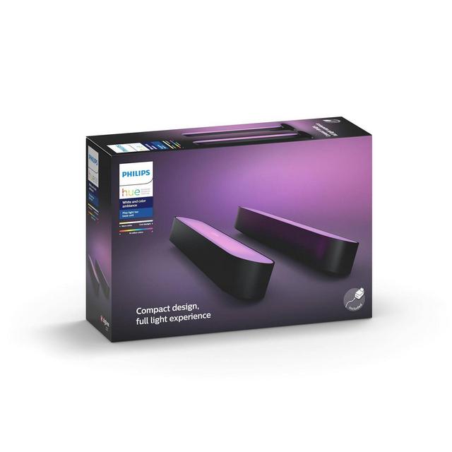 Philips Hue 2pk Play White & Color Ambiance Smart LED Bar Light Black