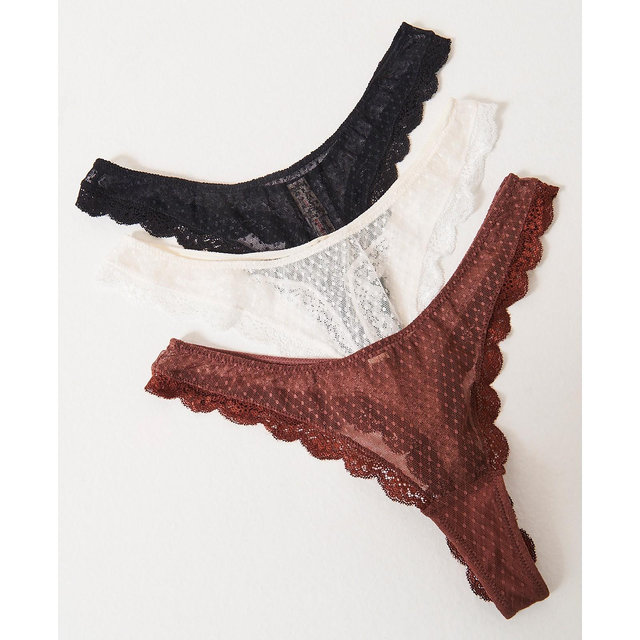 Free People Women's 3-Pk. Mid Week Thong Underwear