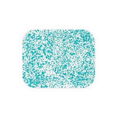 Enamelware Open Roaster, 13 x 10 inches, Turquoise/White Splatter