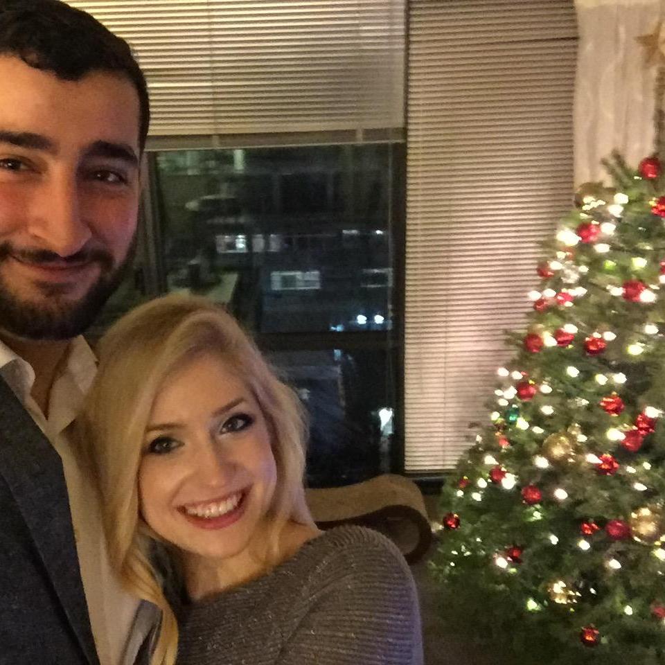 New Years! Artistic crop of both Mo's face and the Christmas tree.