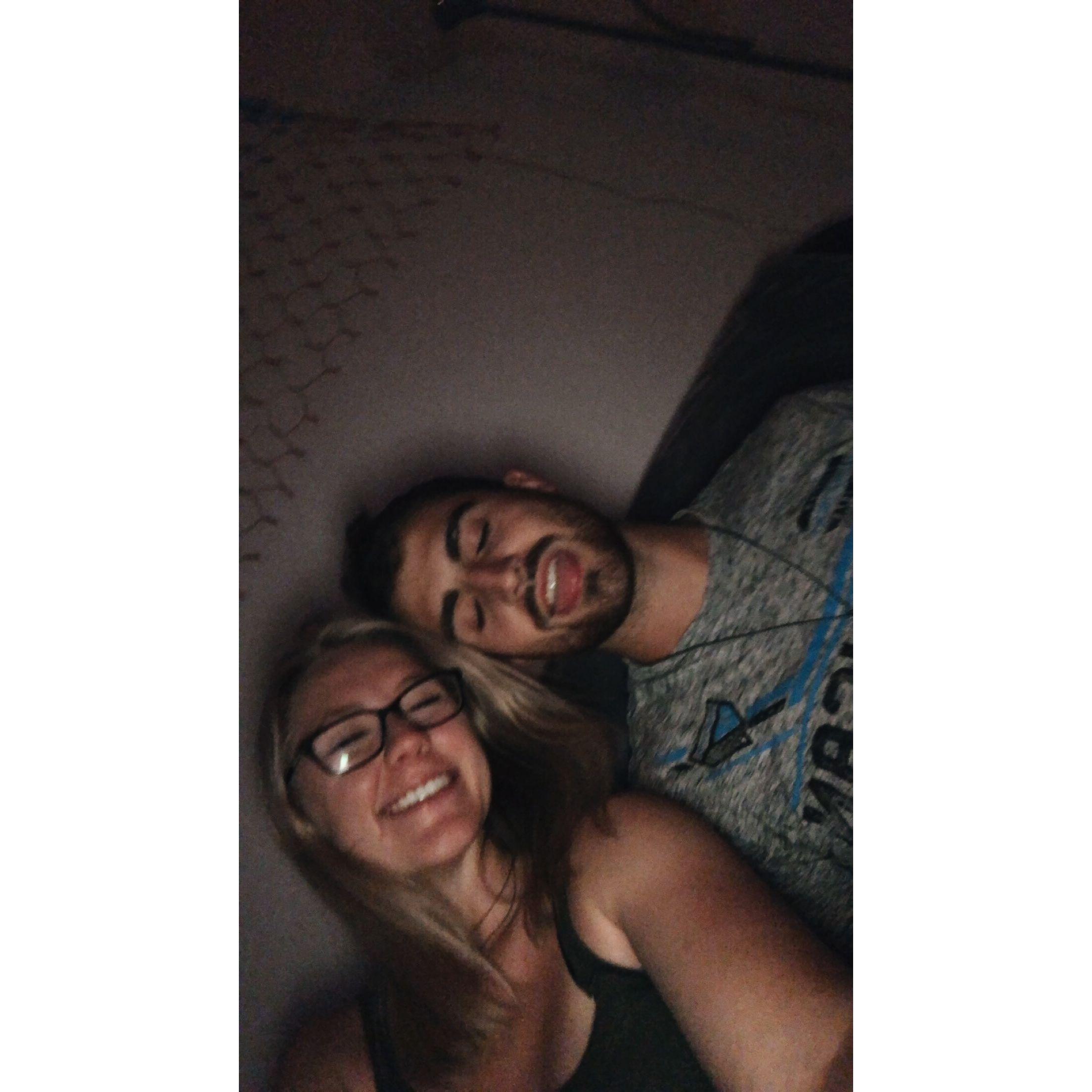 One of many late video game nights.