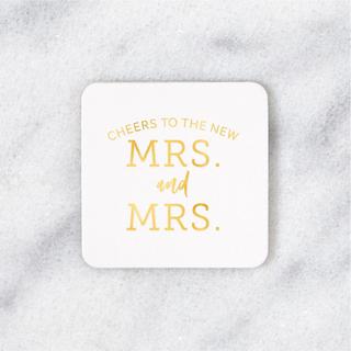 Cheers to the New Couple Square Coaster, Set of 50