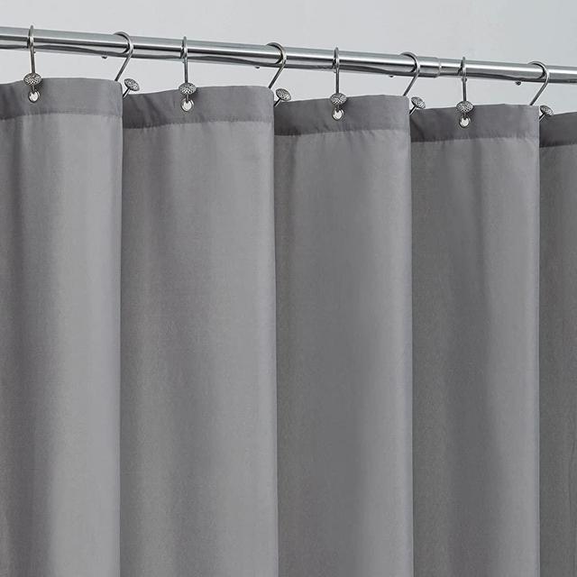 Waterproof Fabric Shower Curtain Liner - Soft & Light-Weight Cloth Shower Liner with Magnets, Hotel Quality & Machine Washable - Standard Size 72x72, Gray