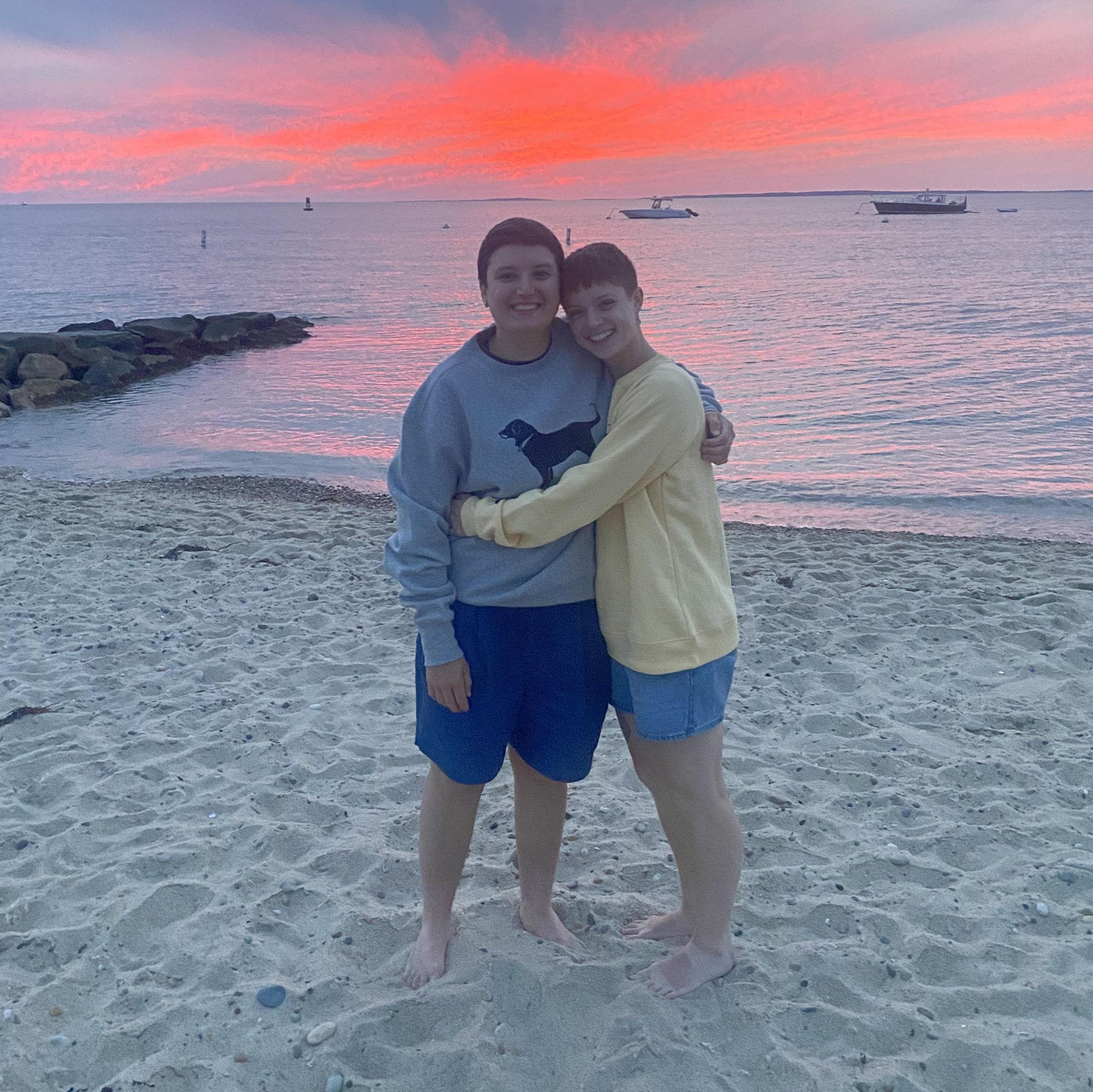 It took 26 hours for Ayden to get from LA to Martha's Vineyard, but this sunset on the beach made it all worth it.