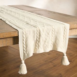 Berry & Thread Cable Knit Table Runner