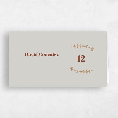 Rust, Grey Wedding Place Card - Hernando