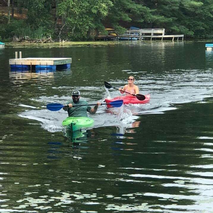 Racing the kayaks