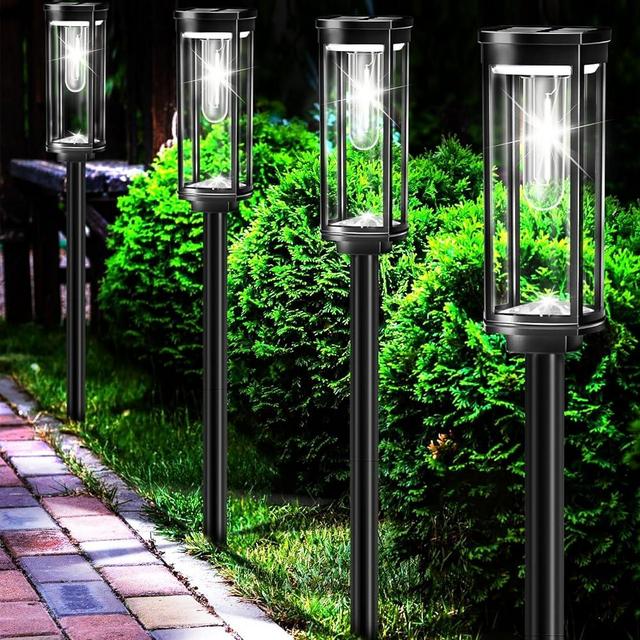 COXSENI Solar Path Lights Outdoor 8 Pack, Bright Solar Pathway Lights Outside Waterproof, Solar Powered Landscape Lights for Walkway Driveway Lawn Patio Sidewalk Garden Yard Decor, Cool White