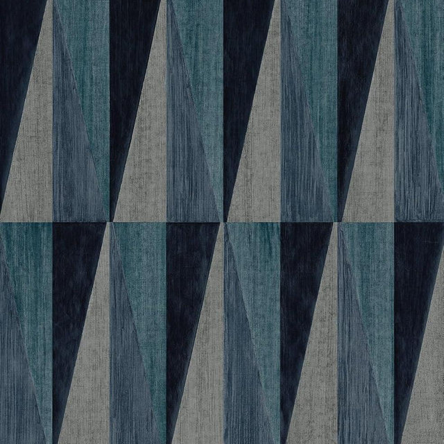 NextWall Harry & Grace Pieced Diamonds Geometric Peel and Stick Wallpaper (Denim Blue)