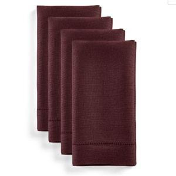 Burgundy Hemstitch Napkins
