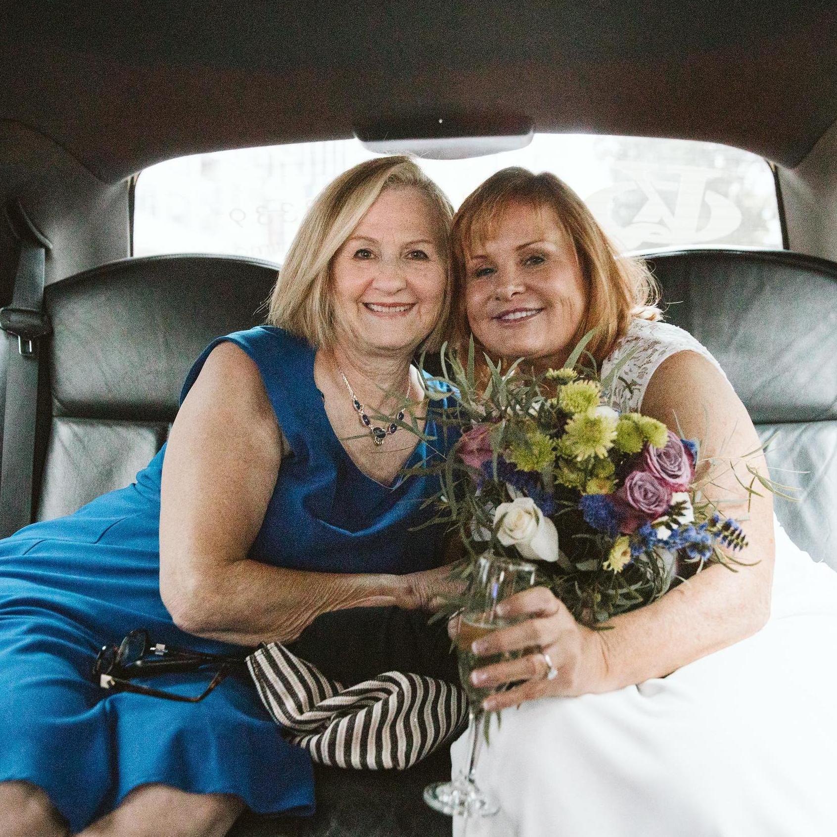 Debra and Terri
In Limo before the ceremony