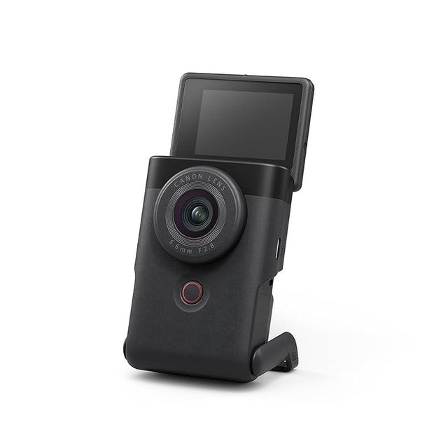 Canon PowerShot V10 Vlog Camera for Content Creators, 19mm Wide-Angle Lens, 1" CMOS Sensor, 4K Video, Face-Tracking, Built-in Microphone, Image Stabilization, Webcam, Live Streaming, Black