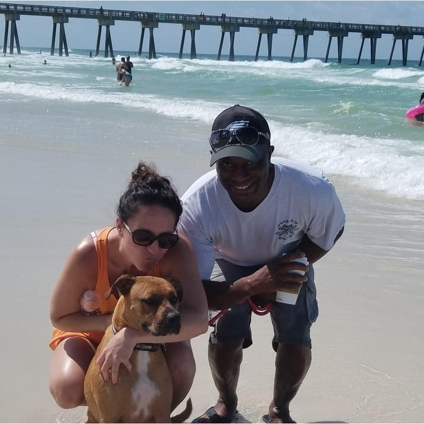 Florida beach trip with our pup, Maho