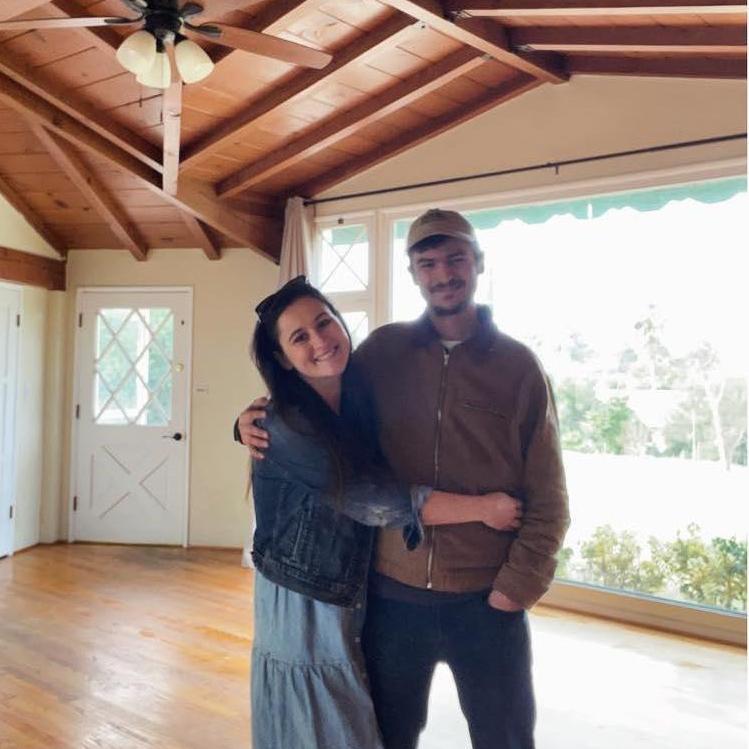 First photo together at the signing of the lease for our Woodland Hills home!